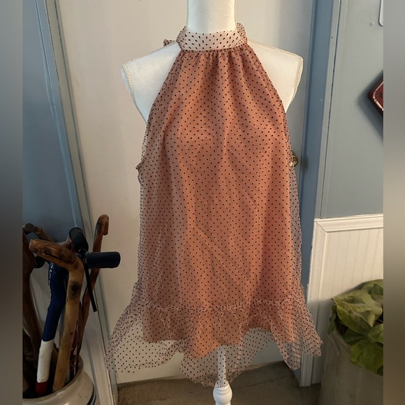Anthropologie Tops - Anthropologie Polka Dot Halter Neck Top
